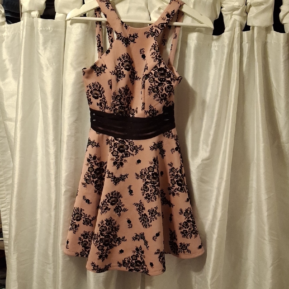 City Studio Pink & Black Dress 0